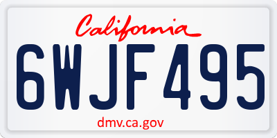 CA license plate 6WJF495
