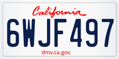 CA license plate 6WJF497