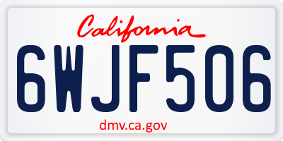 CA license plate 6WJF506