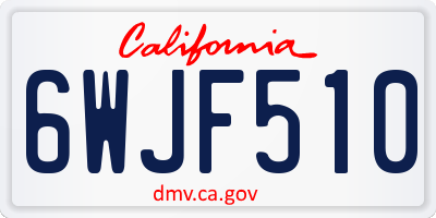 CA license plate 6WJF510