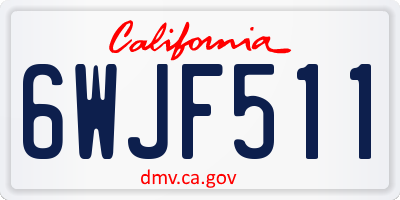 CA license plate 6WJF511