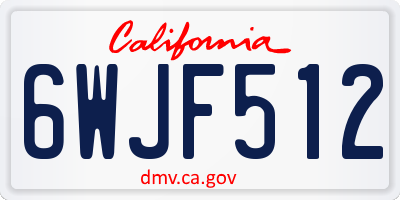 CA license plate 6WJF512