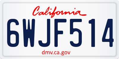 CA license plate 6WJF514