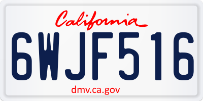 CA license plate 6WJF516