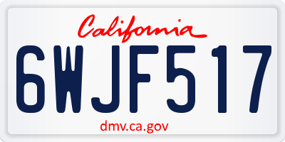 CA license plate 6WJF517