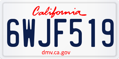 CA license plate 6WJF519