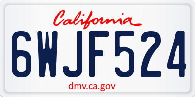 CA license plate 6WJF524