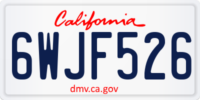 CA license plate 6WJF526