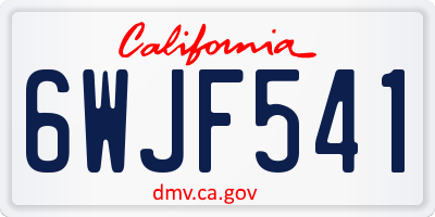 CA license plate 6WJF541
