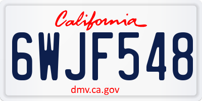 CA license plate 6WJF548