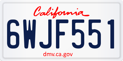 CA license plate 6WJF551