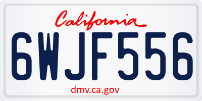 CA license plate 6WJF556