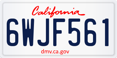 CA license plate 6WJF561