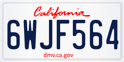 CA license plate 6WJF564