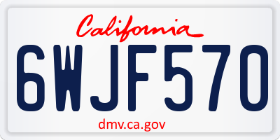 CA license plate 6WJF570