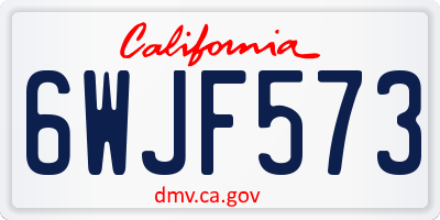 CA license plate 6WJF573