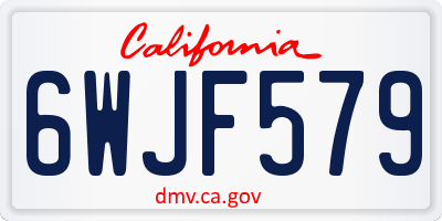 CA license plate 6WJF579