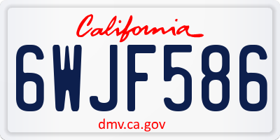 CA license plate 6WJF586