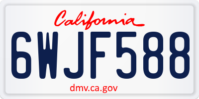 CA license plate 6WJF588