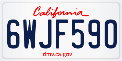 CA license plate 6WJF590