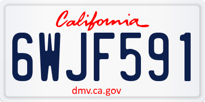 CA license plate 6WJF591