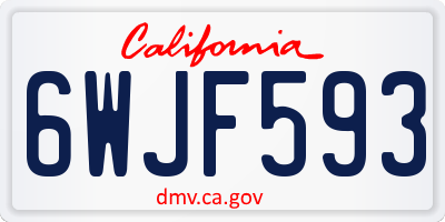 CA license plate 6WJF593