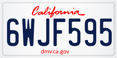 CA license plate 6WJF595