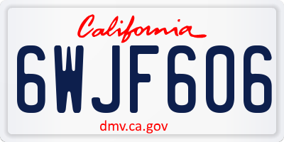CA license plate 6WJF606