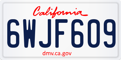 CA license plate 6WJF609