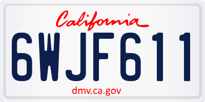 CA license plate 6WJF611