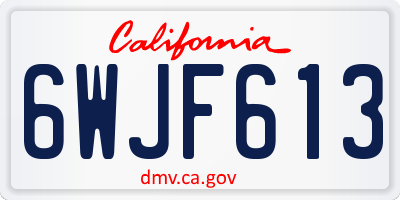 CA license plate 6WJF613