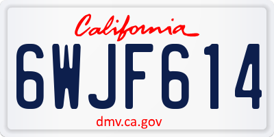 CA license plate 6WJF614