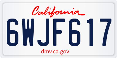 CA license plate 6WJF617