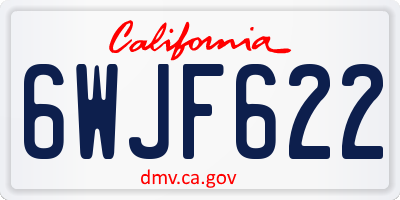 CA license plate 6WJF622