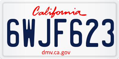 CA license plate 6WJF623