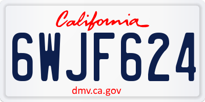 CA license plate 6WJF624