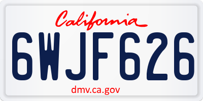CA license plate 6WJF626