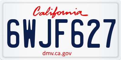 CA license plate 6WJF627