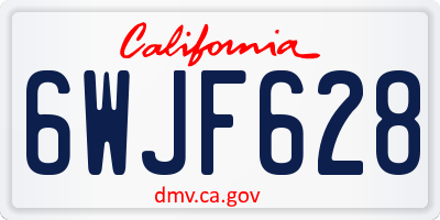 CA license plate 6WJF628
