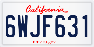 CA license plate 6WJF631