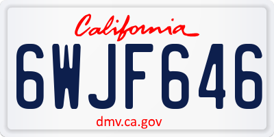 CA license plate 6WJF646
