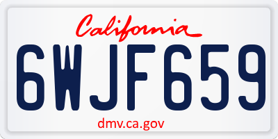 CA license plate 6WJF659