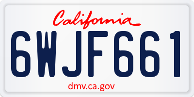 CA license plate 6WJF661