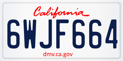 CA license plate 6WJF664