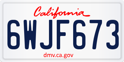 CA license plate 6WJF673