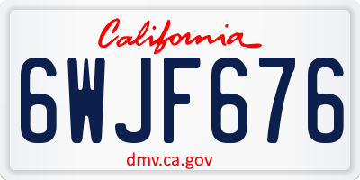 CA license plate 6WJF676