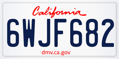 CA license plate 6WJF682