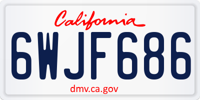 CA license plate 6WJF686