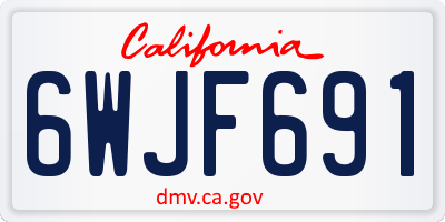CA license plate 6WJF691