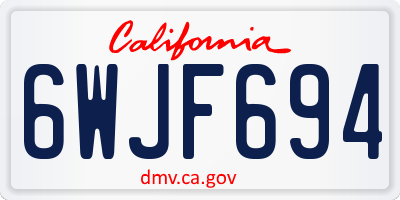 CA license plate 6WJF694